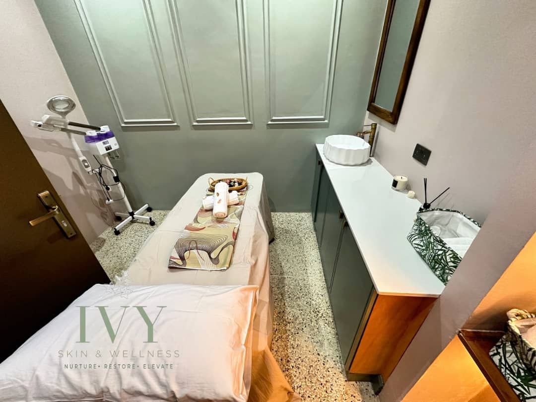 Treatment room prepared with fresh linen