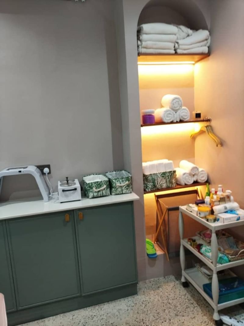 Treatment preparation station at IVY Skin & Wellness